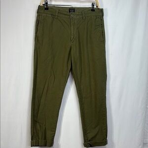 🦔 J.Crew Olive, cotton sun faded Chinos with Cuffs